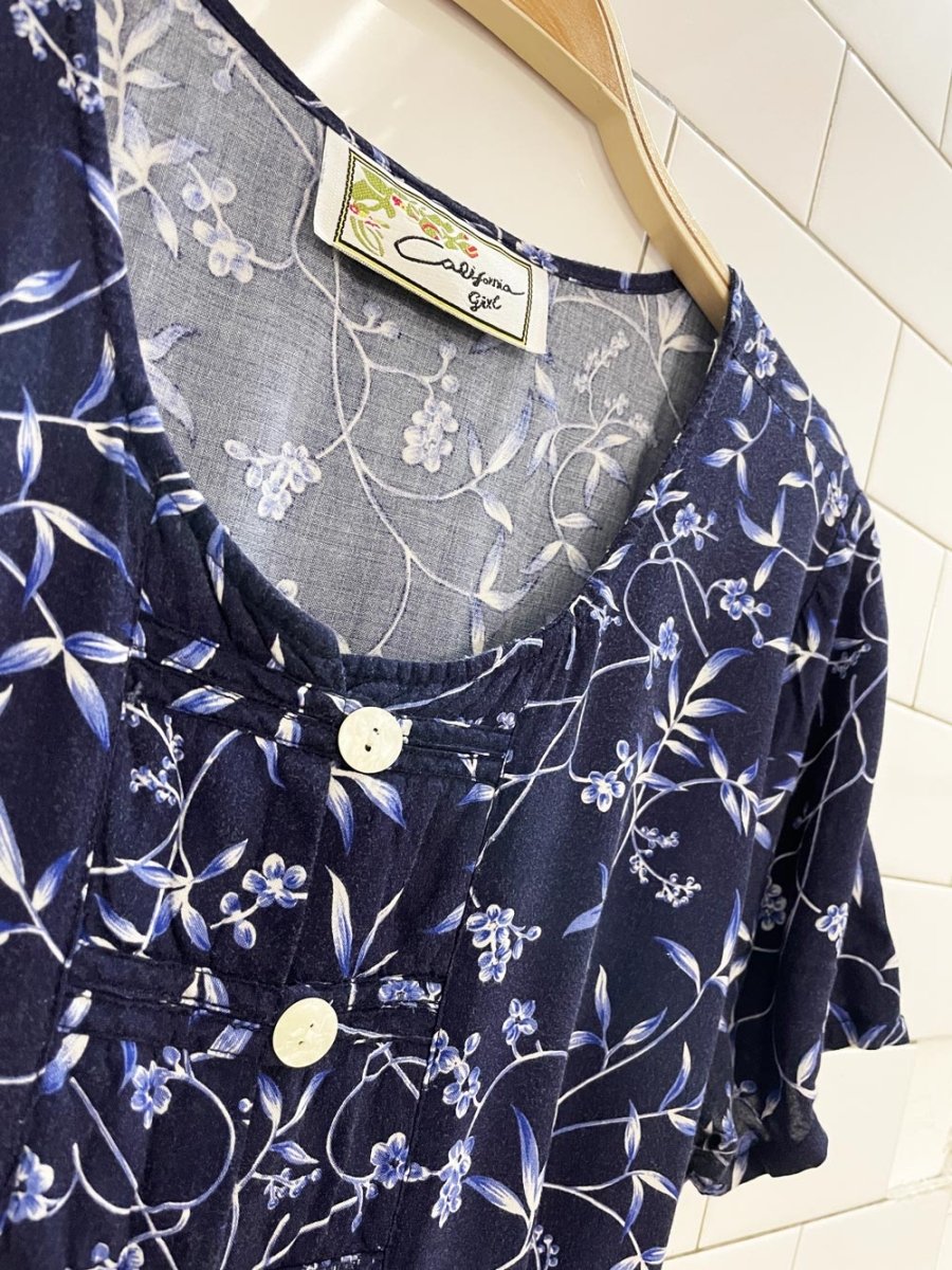 vintage 00s california girl floral tie back maxi dress - good market thrift store