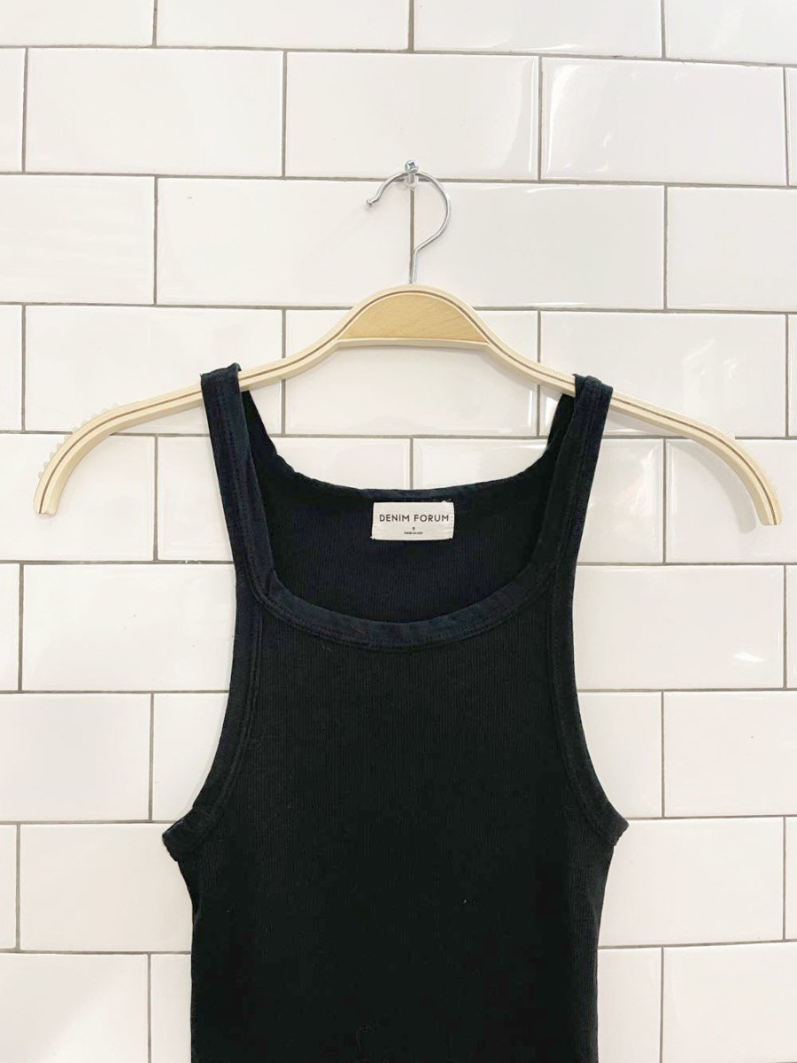 denim forum 90s rib tank dress - good market thrift store