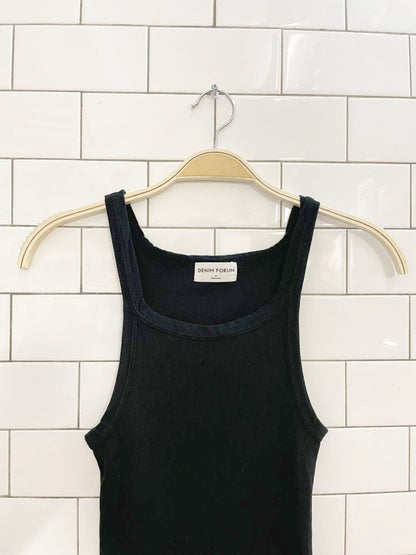 denim forum 90s rib tank dress - good market thrift store