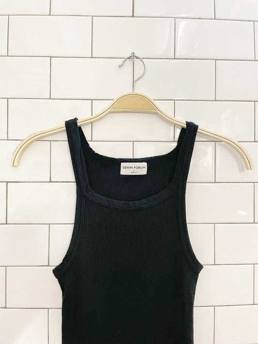 denim forum 90s rib tank dress - good market thrift store