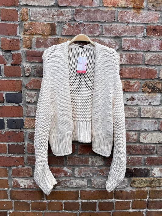 free people glow 4 it chunky knit open cardigan