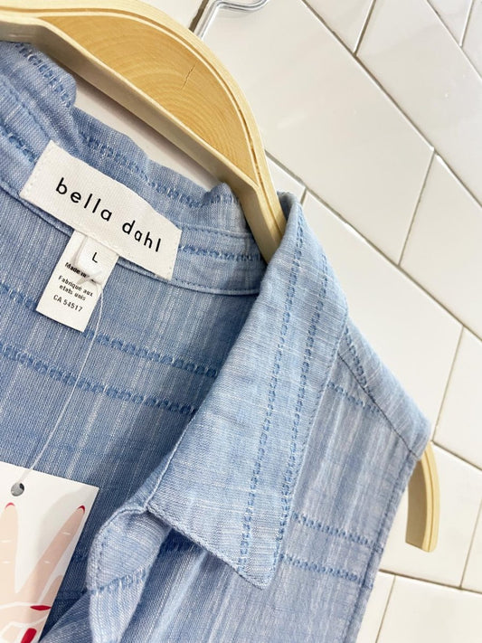 bella dahl woven sleeveless maxi shirt dress - good market thrift store