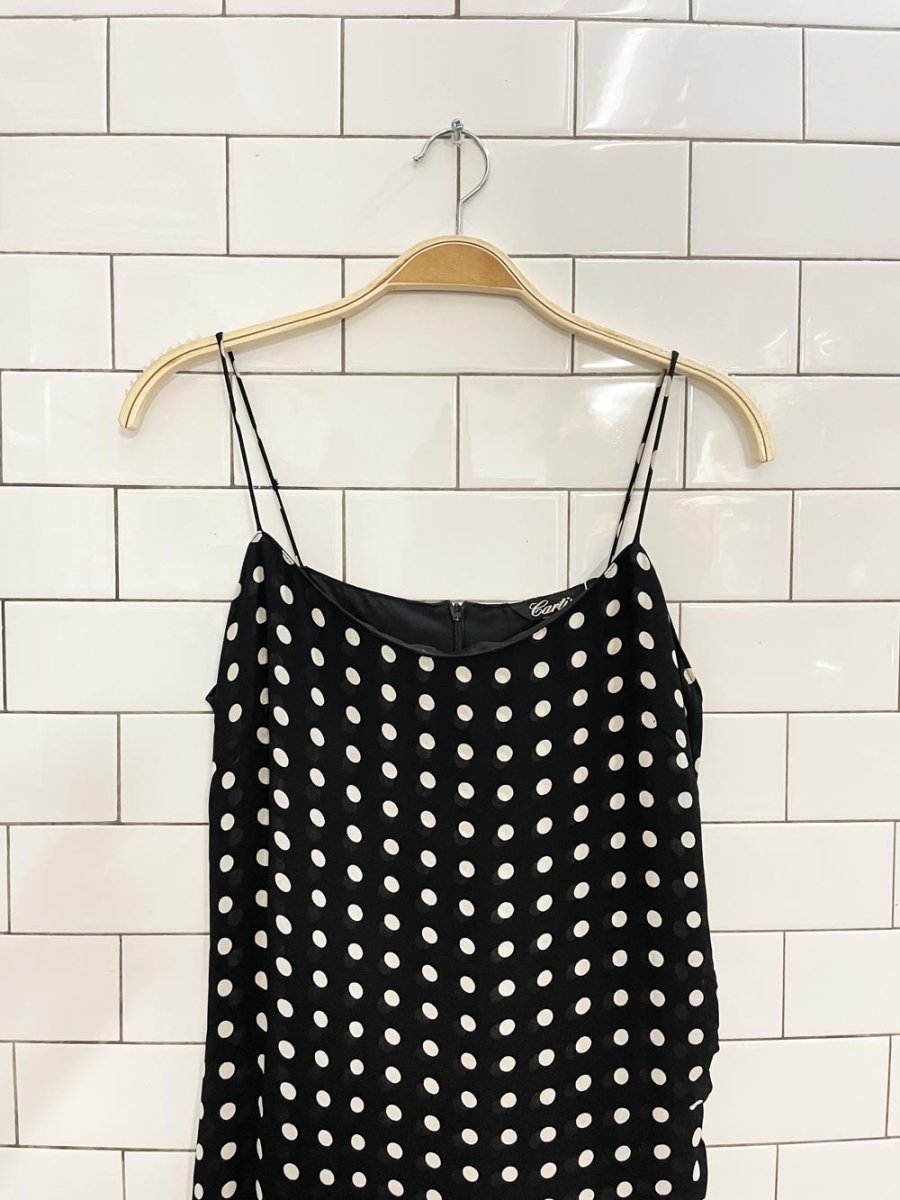 vintage cartise chiffon polka dot maxi top - good market thrift store