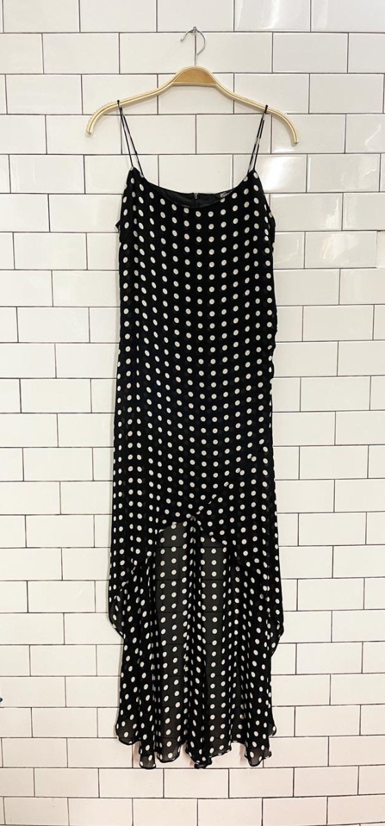 vintage cartise chiffon polka dot maxi top - good market thrift store