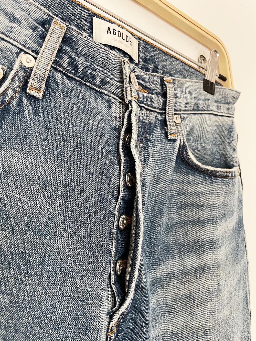 agolde 100% organic cotton full button fly straight leg denim (Copy)
