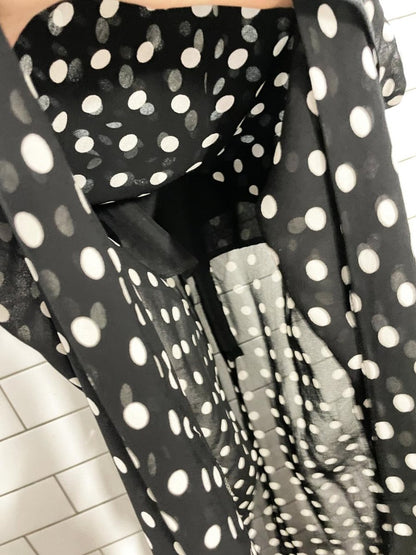 vintage cartise chiffon polka dot maxi top - good market thrift store