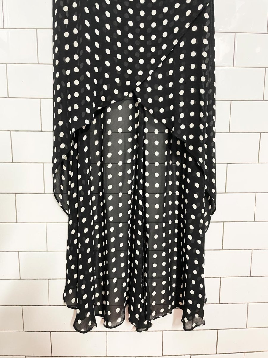 vintage cartise chiffon polka dot maxi top - good market thrift store