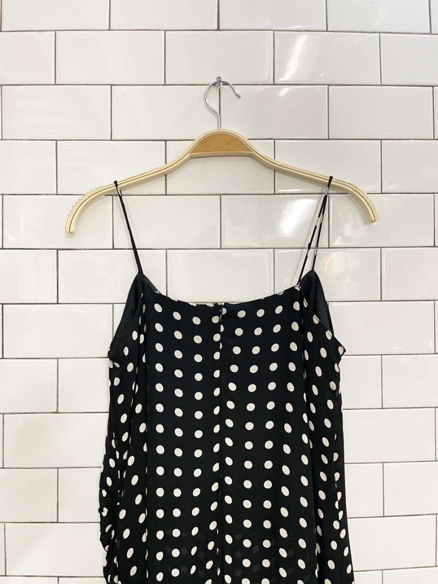 vintage cartise chiffon polka dot maxi top - good market thrift store