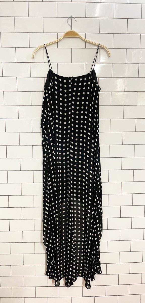 vintage cartise chiffon polka dot maxi top - good market thrift store