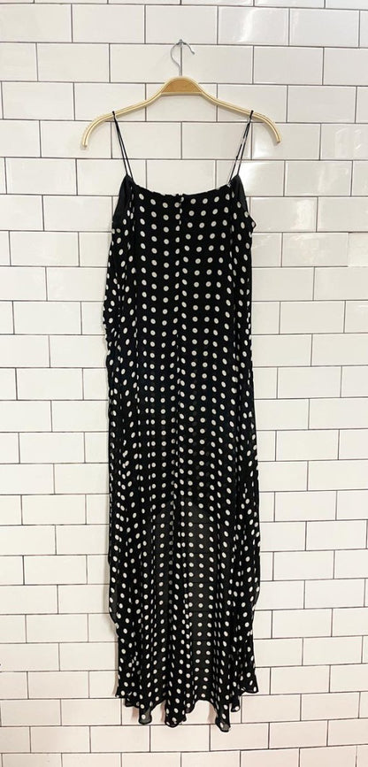 vintage cartise chiffon polka dot maxi top - good market thrift store