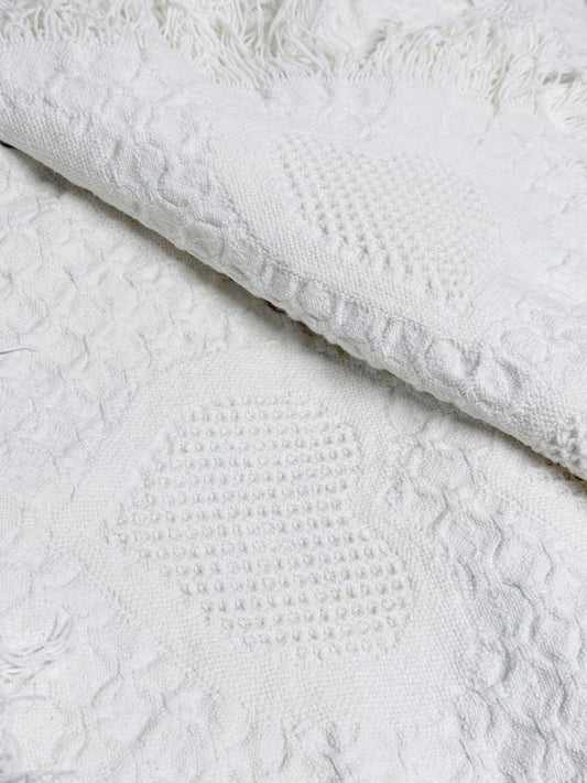 vintage 00s woven hearts throw blanket