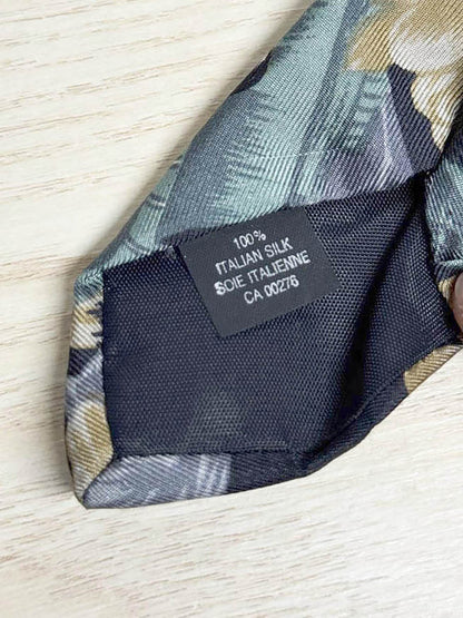 vintage chaps ralph lauren 100% italian silk floral tie