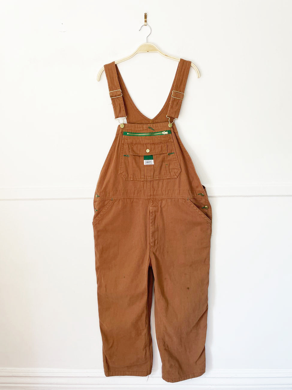 liberty duck canvas distressed overalls