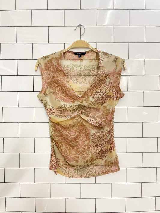 y2k reitmans mesh ruched butterfly top - good market thrift store