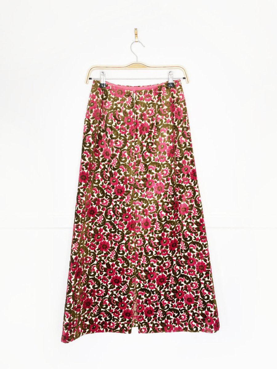 vintage handmade floral tapestry maxi skirt - good market thrift store