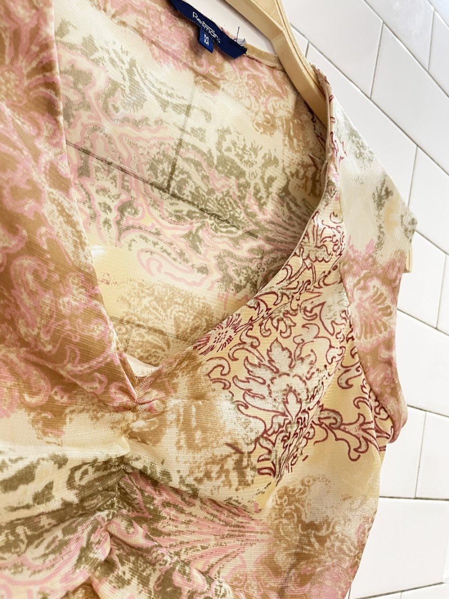 y2k reitmans mesh ruched butterfly top - good market thrift store