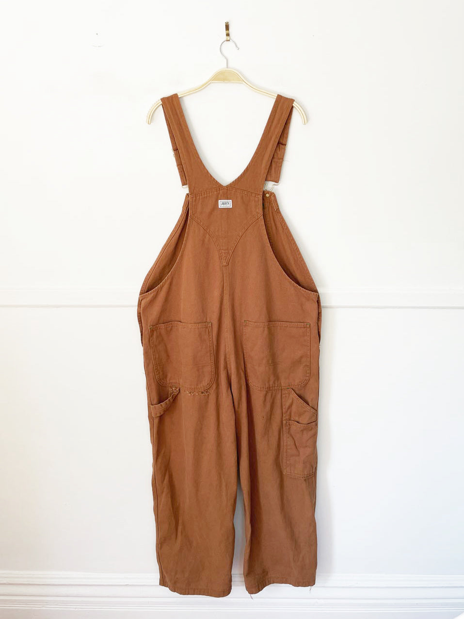 liberty duck canvas distressed overalls