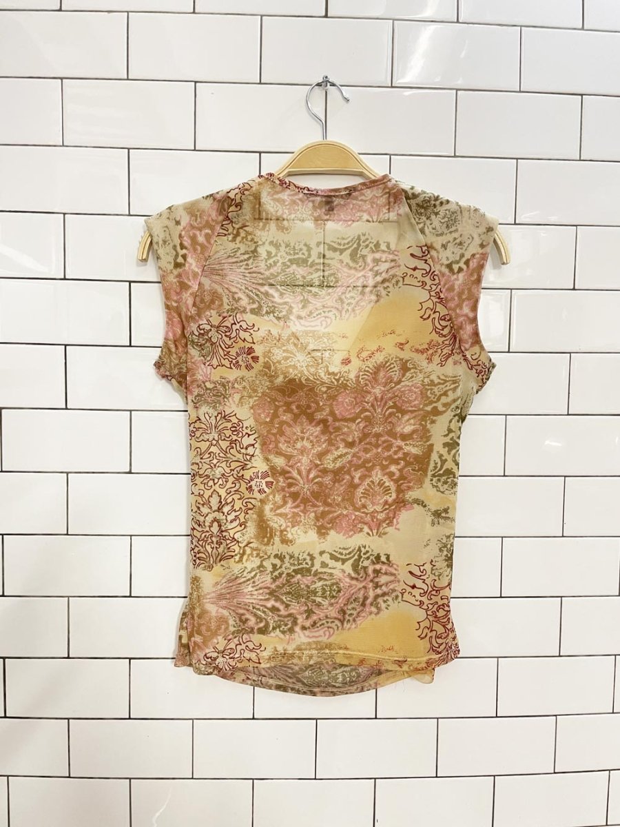 y2k reitmans mesh ruched butterfly top - good market thrift store