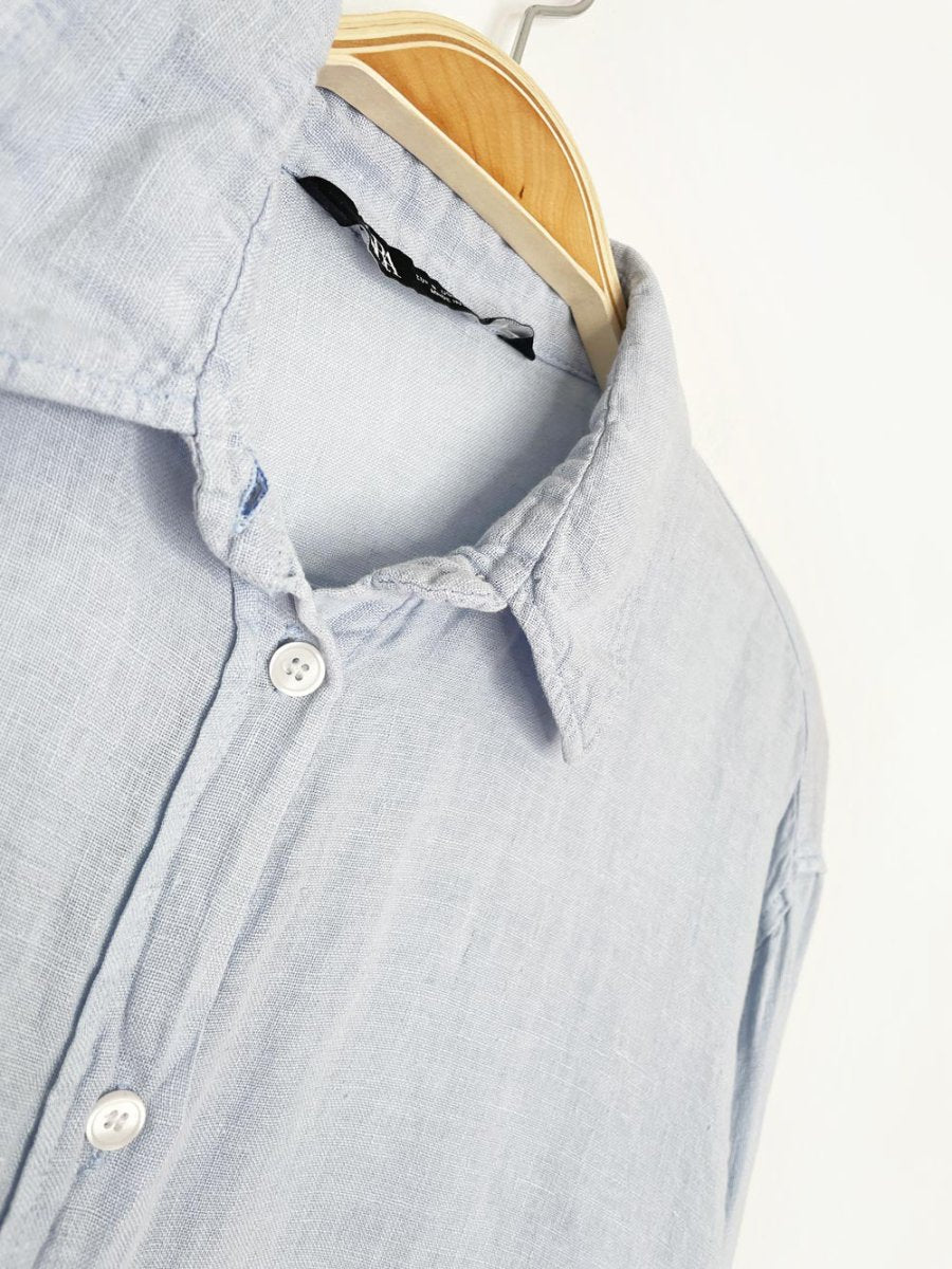 zara 100% linen oversized side button shirt - good market thrift store