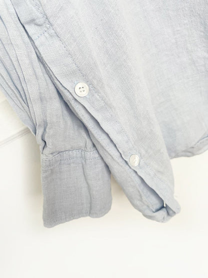 zara 100% linen oversized side button shirt - good market thrift store