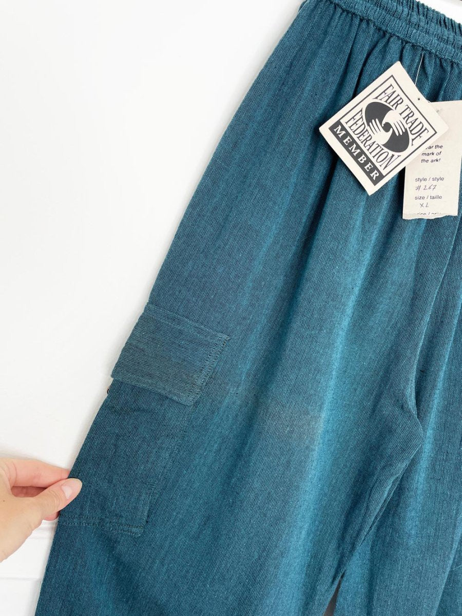 nwt ark imports 100% cotton wide leg cargo beach pant - good market thrift store