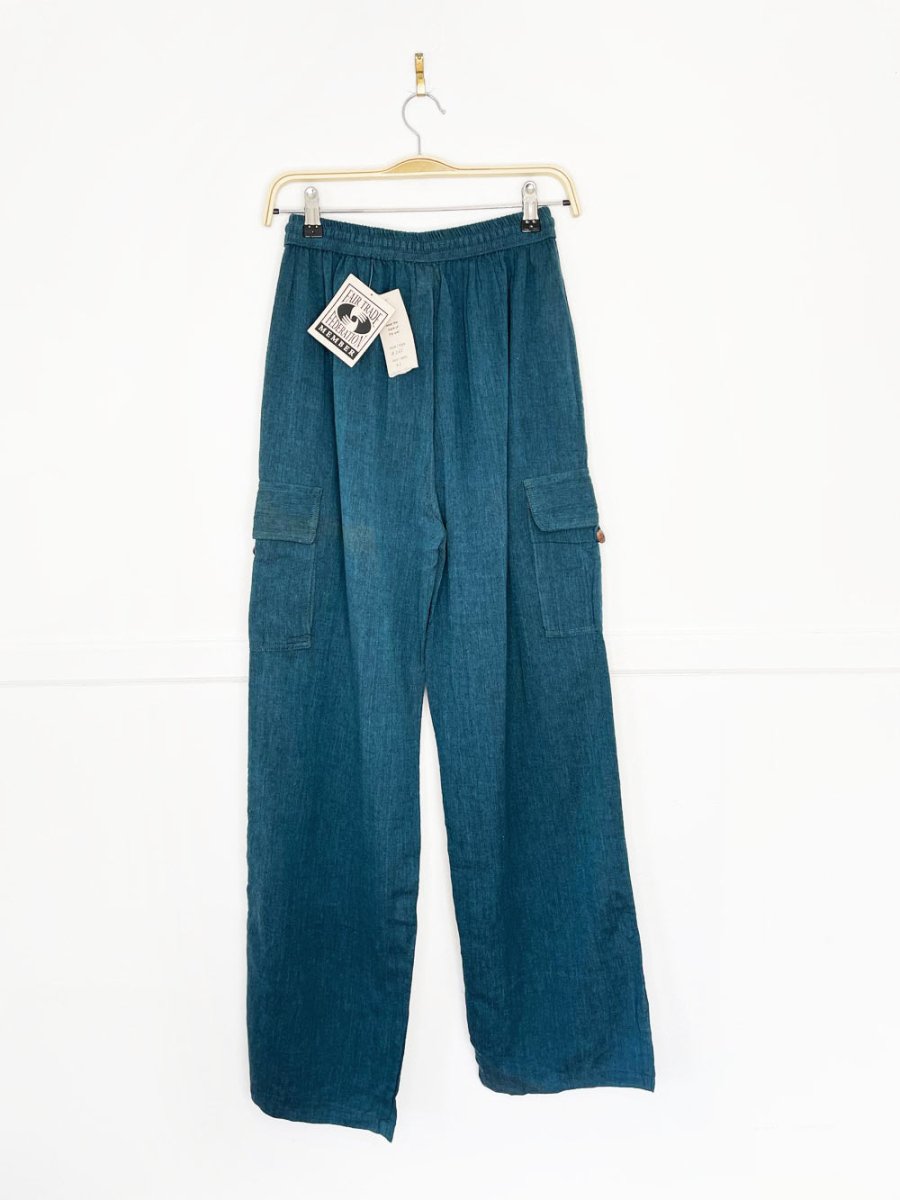 nwt ark imports 100% cotton wide leg cargo beach pant - good market thrift store