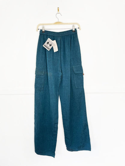 nwt ark imports 100% cotton wide leg cargo beach pant - good market thrift store