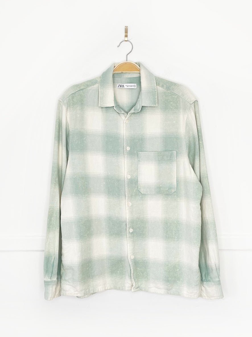 zara grunge plaid oversized shirt - good market thrift store