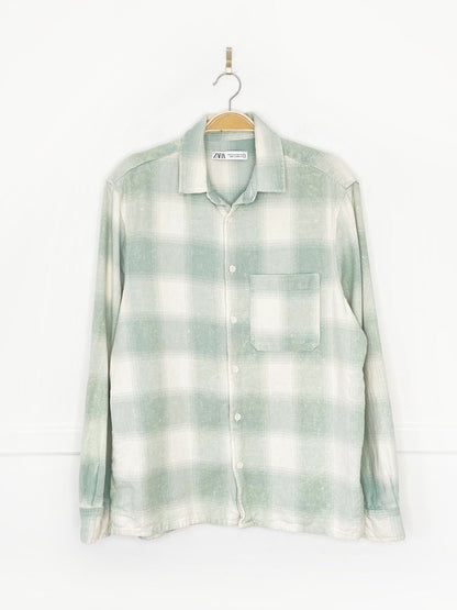 zara grunge plaid oversized shirt - good market thrift store