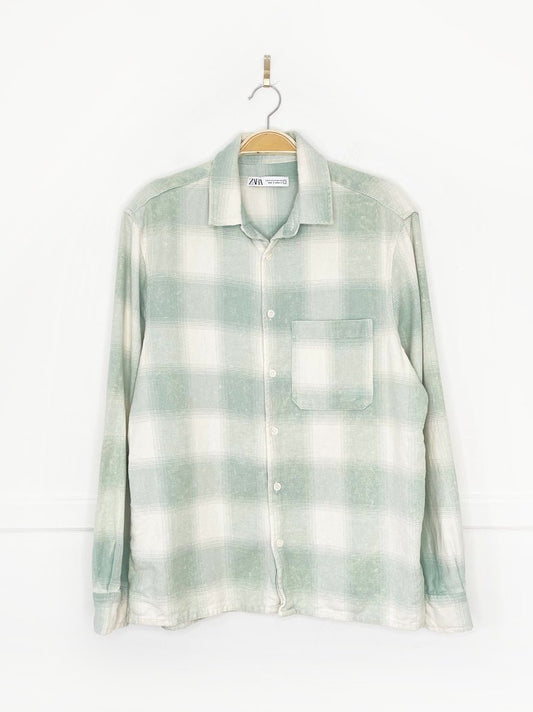 zara grunge plaid oversized shirt - good market thrift store