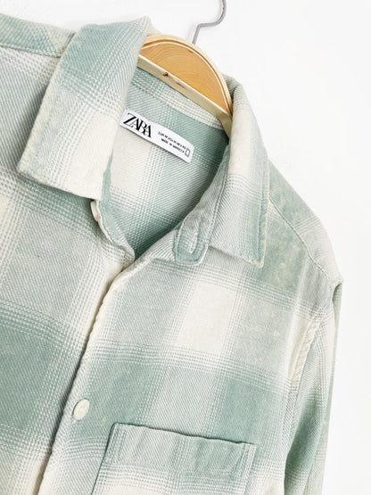 zara grunge plaid oversized shirt - good market thrift store