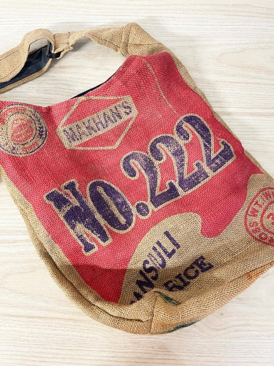 vintage handmade feed bag crossbody - good market thrift store