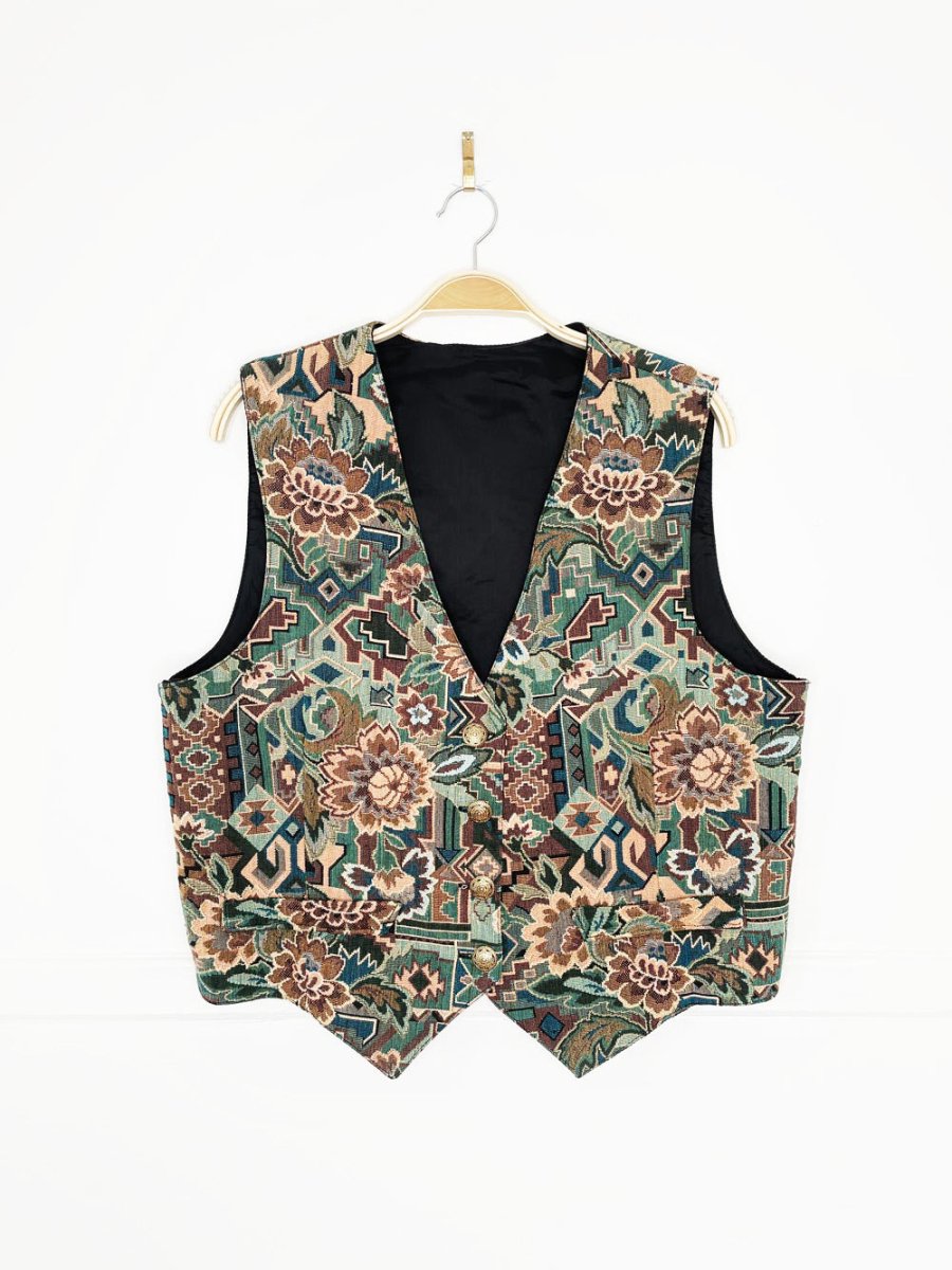 vintage southwestern rose tapestry vest - good market thrift store
