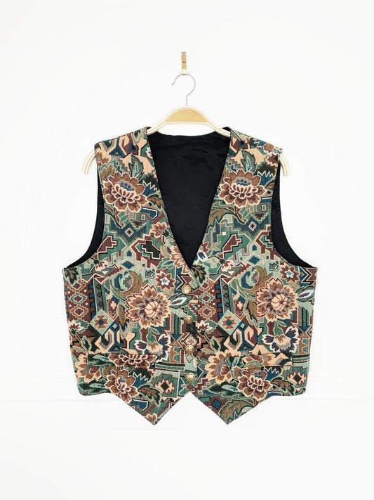 vintage southwestern rose tapestry vest - good market thrift store