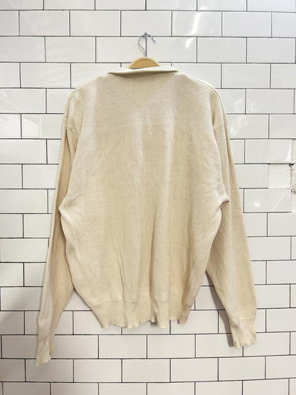 vintage 90s eddie bauer 1/4 button cottage knit sweater - good market thrift store