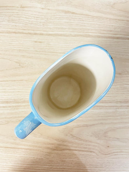 hand - painted cow scene milk jug pottery - good market thrift store