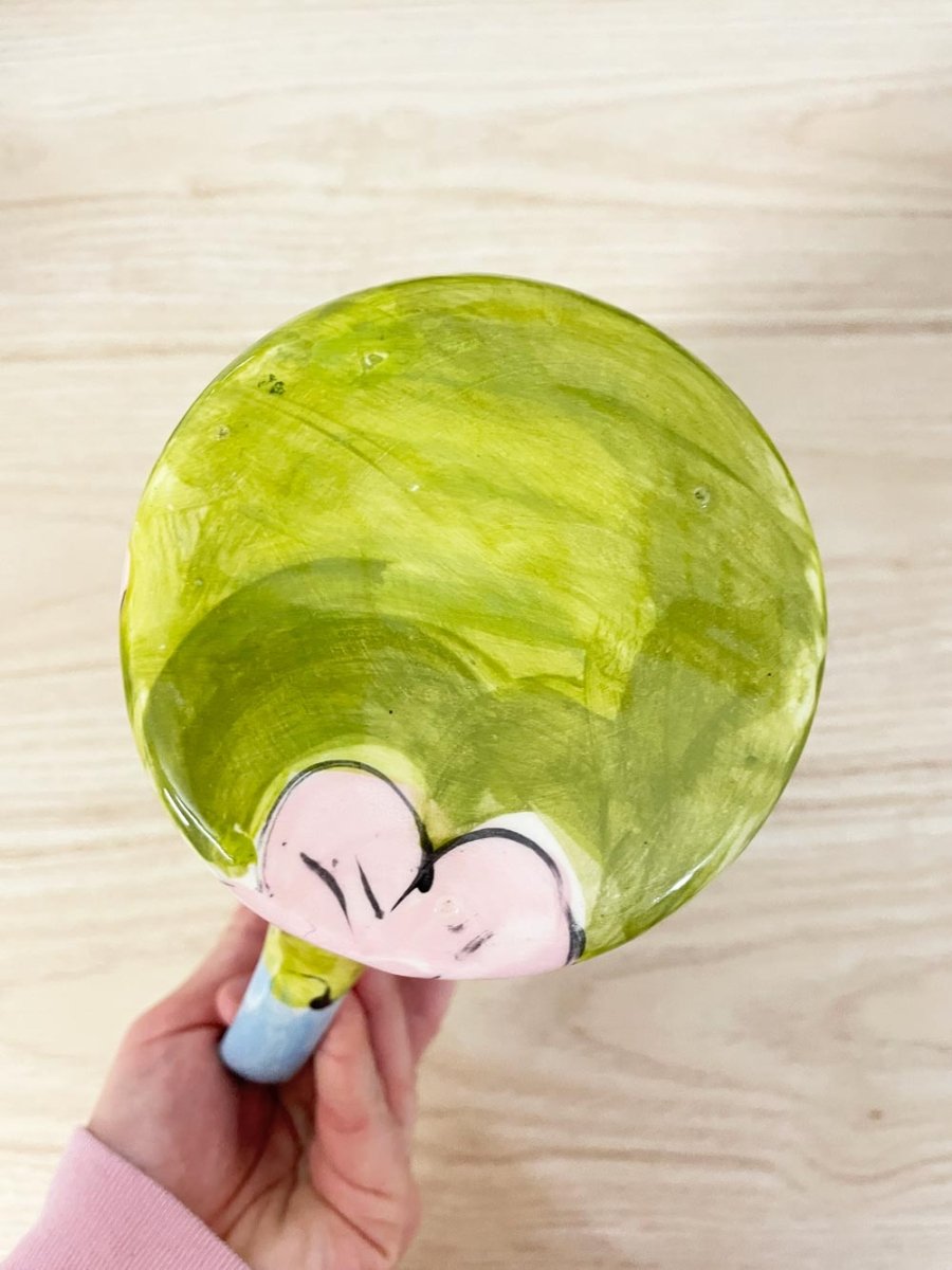 hand - painted cow scene milk jug pottery - good market thrift store