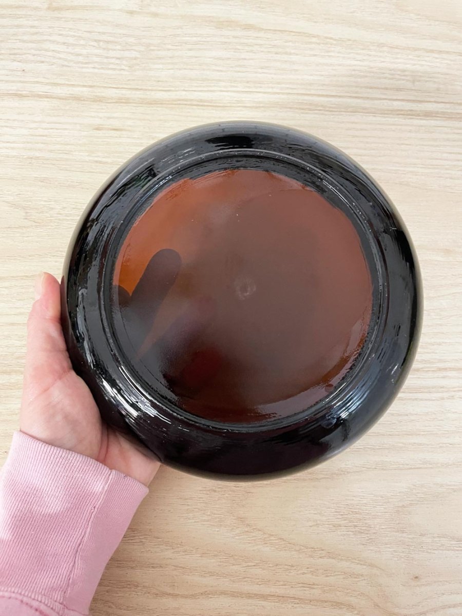 vintage amber round spaceship ashtray - good market thrift store