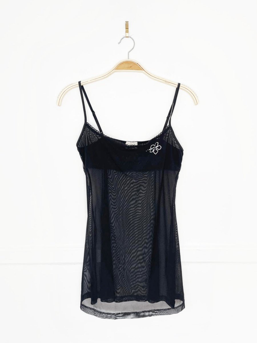 y2k la senza gem flower mesh cami - good market thrift store