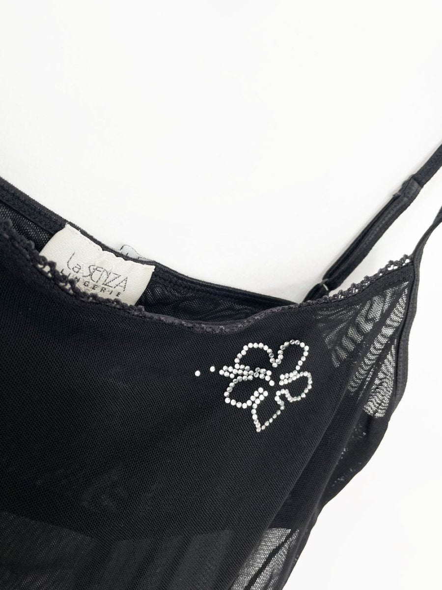 y2k la senza gem flower mesh cami - good market thrift store