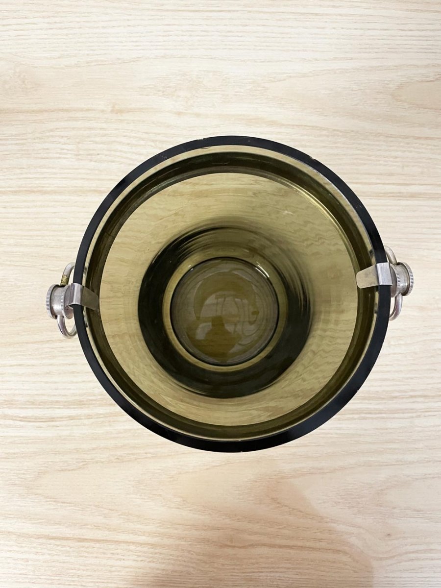 vintage 70s smoke glass ice bucket - good market thrift store