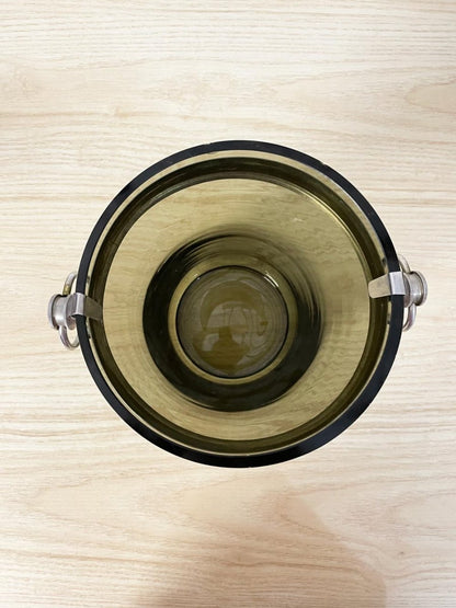 vintage 70s smoke glass ice bucket - good market thrift store