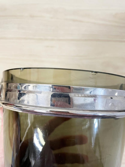 vintage 70s smoke glass ice bucket - good market thrift store