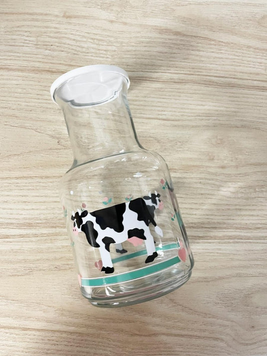 vintage 80s libby cow scene milk carafe - good market thrift store