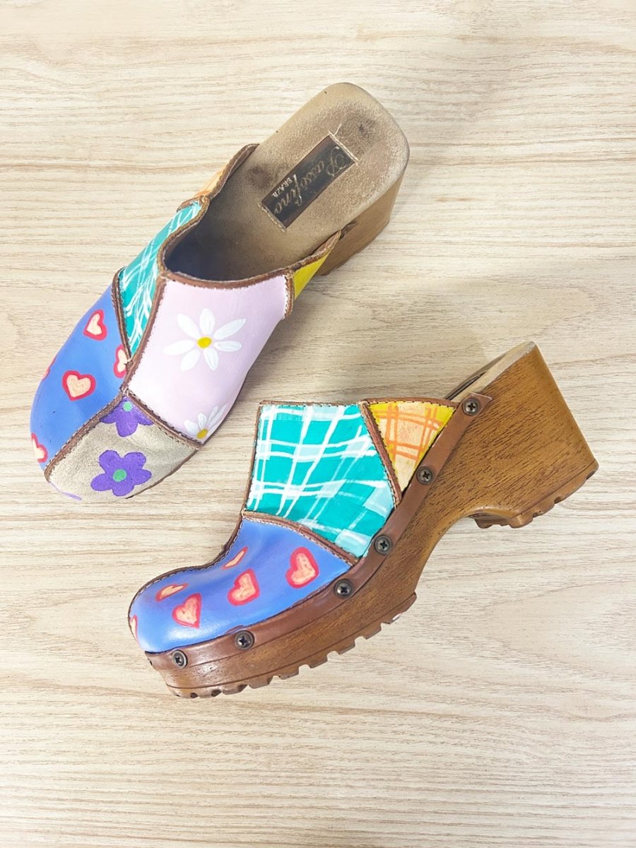 vintage passofino hand painted clogs - good market thrift store