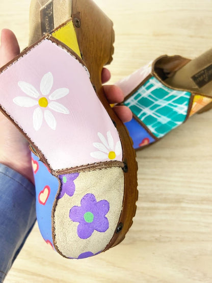 vintage passofino hand painted clogs - good market thrift store