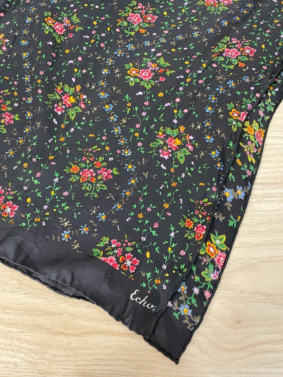 vintage echo micro floral silk scarf - good market thrift store