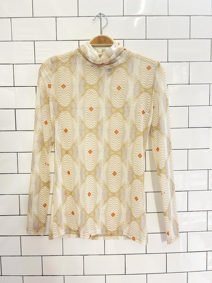 hilary macmillan retro mesh long sleeve top - good market thrift store