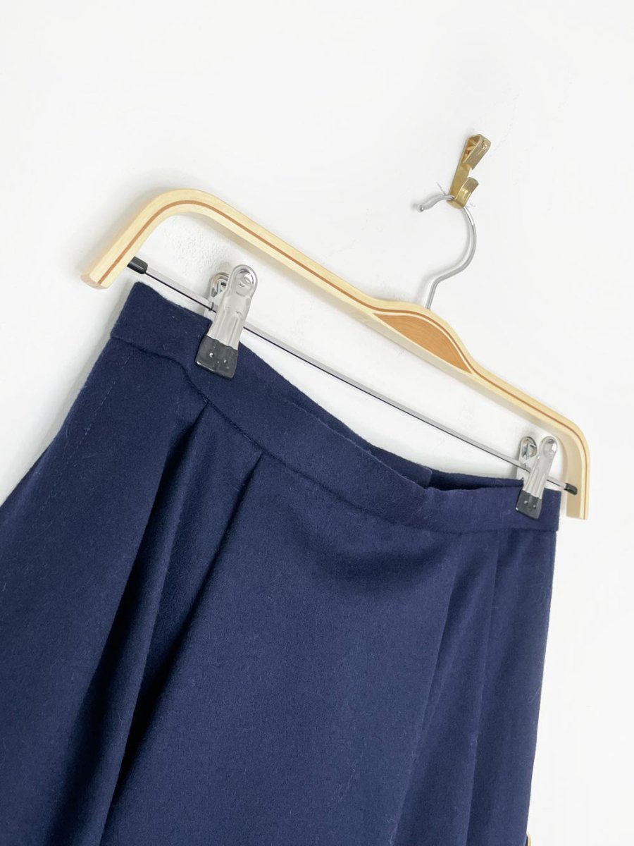 vintage felted wool side button pleated midi skirt - good market thrift store