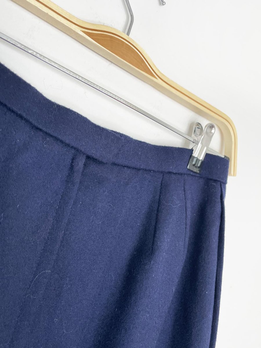 vintage felted wool side button pleated midi skirt - good market thrift store